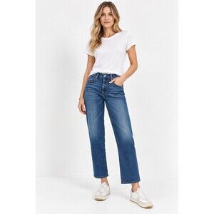 MOTHER The Smarty Pants Flood Jeans Size 28 High Rise Relaxed Straight Leg Blue